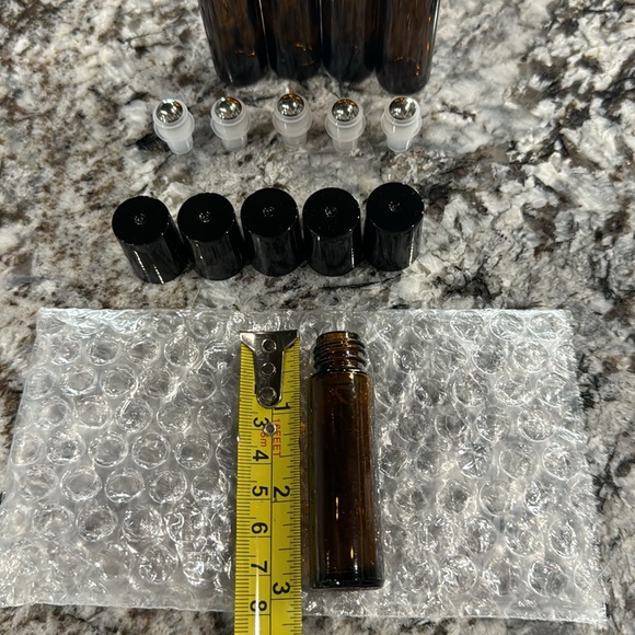 Small Amber Glass Roller Ball Bottles - Picture 2 of 3